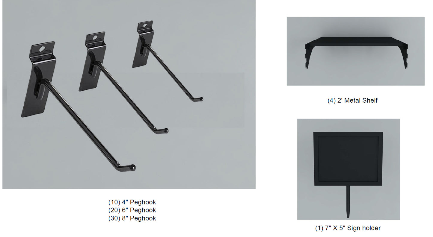 H-D16a T Fixture w Metal Slatwall merchandising hardware