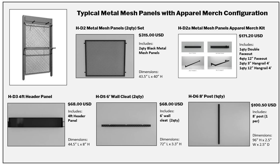 H-D2 Metal Mesh Panels (2qty) Set