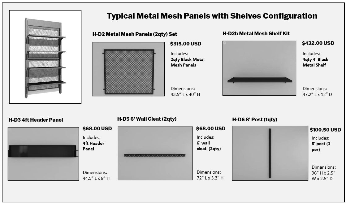 H-D2 Metal Mesh Panels (2qty) Set
