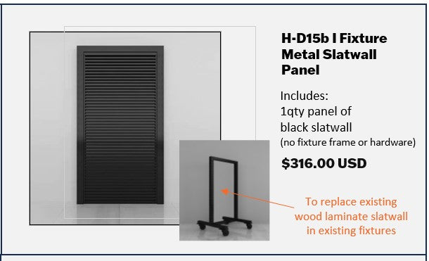 H-D15b I Fixture Metal Slatwall Panel