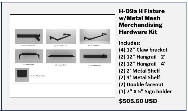 H-D9 H Fixture w Metal Mesh