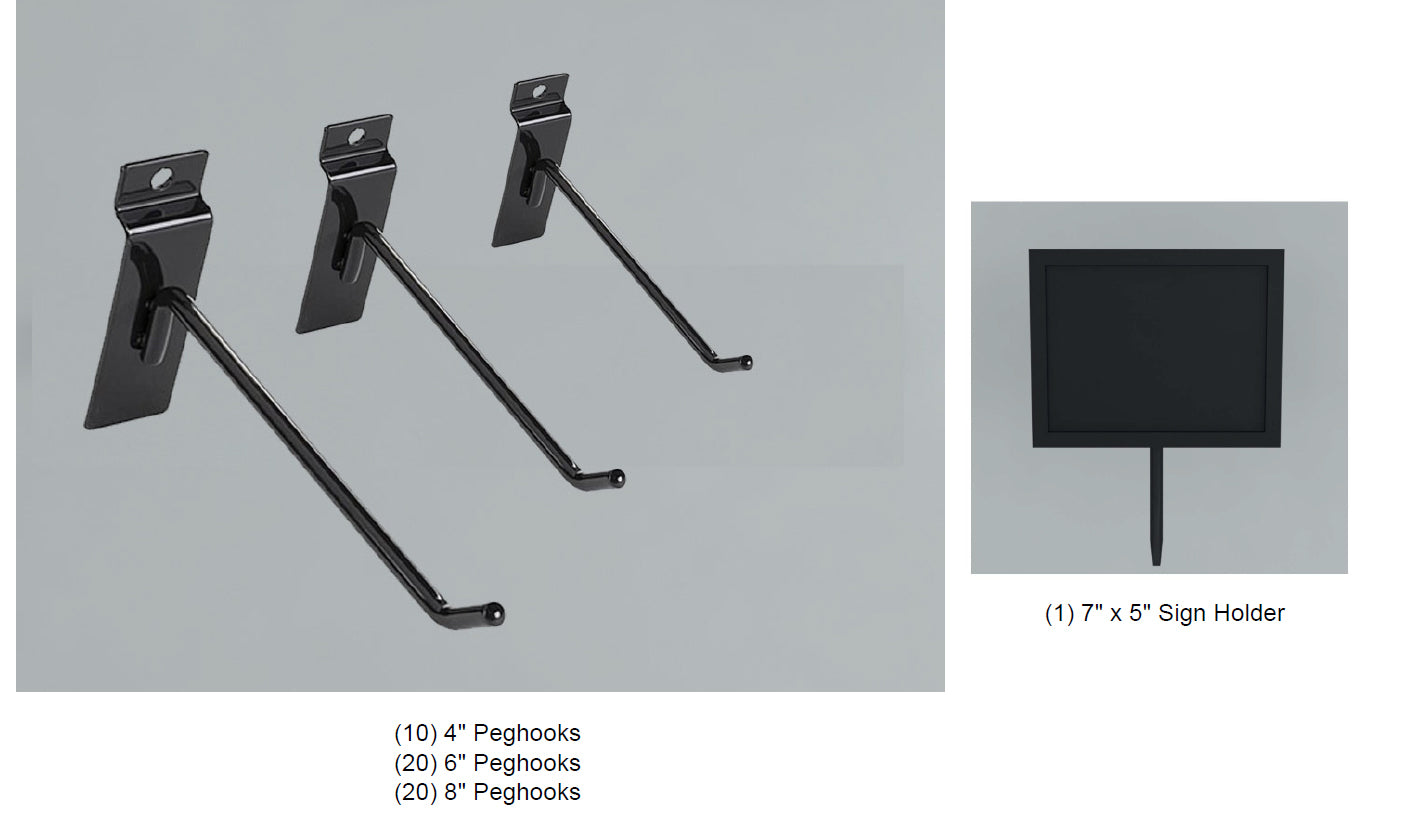 H-D15a I Fixture w Metal Slatwall  merchandising hardware kit