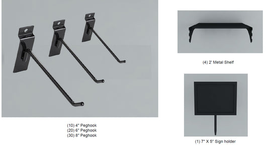 H-D16a T Fixture w Metal Slatwall  merchandising hardware