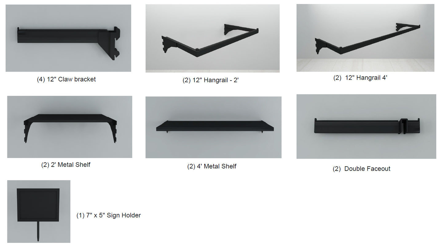 H-D9a H Fixture w Metal Mesh merchandising hardware kit